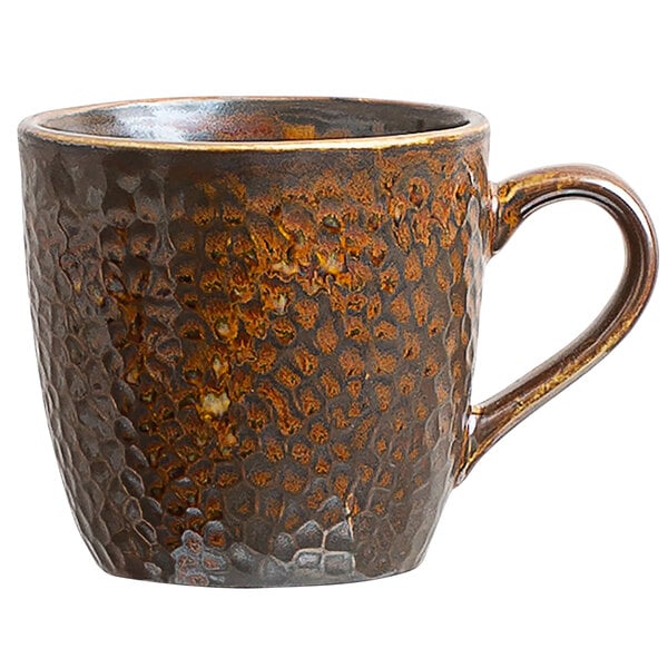 a brown mug with a handle