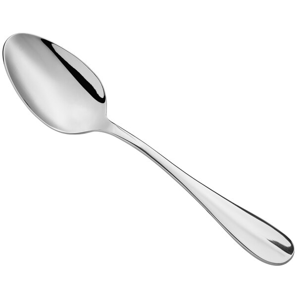 An Acopa Brigitte serving spoon with a silver handle and spoon.