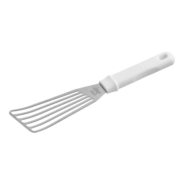 Choice 6" x 3" Fish / Egg Turner with White Polypropylene Handle