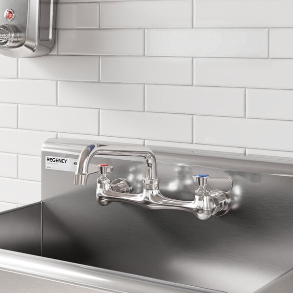 Regency Wall Mount Faucet with 8" Swing Spout, 8" Centers, and Install Kit