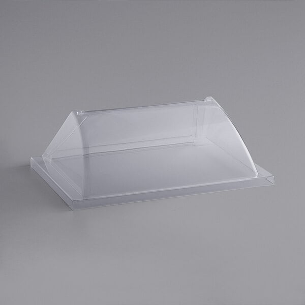 A clear plastic container with a clear plastic lid.