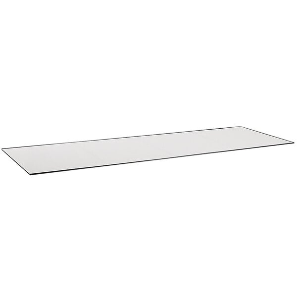 A white rectangular Cal-Mil bottom shelf with black trim.