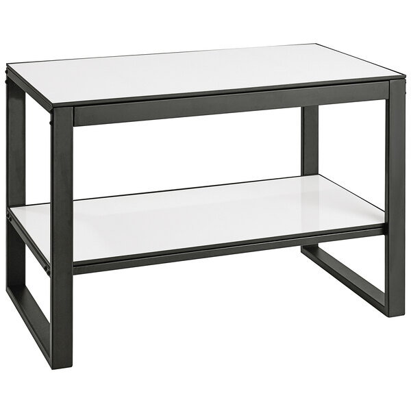 a white and black table