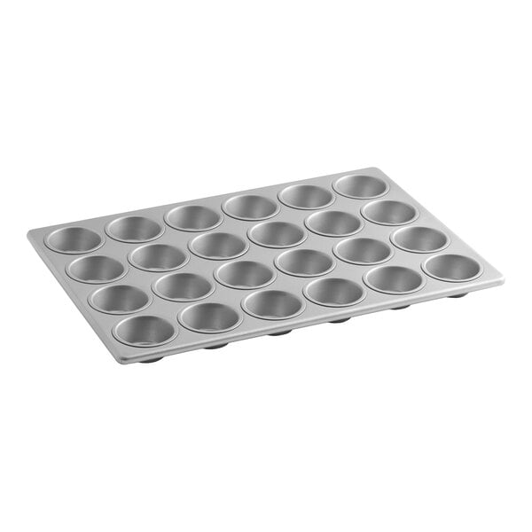 Baker's Lane 24 Cup 3.8 oz. Glazed Aluminized Steel Muffin / Cupcake Pan - 14" x 20"