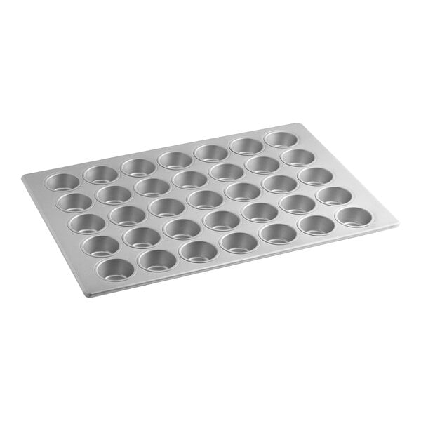 Baker's Lane 35 Cup 3.8 oz. Glazed Aluminized Steel Muffin / Cupcake Pan - 18" x 26"