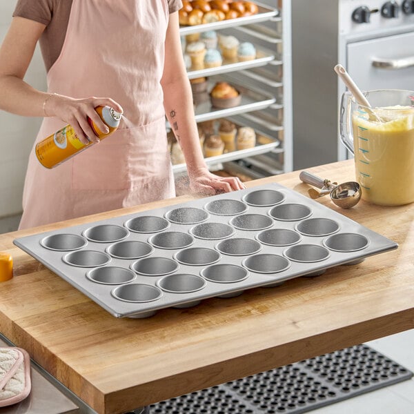 Baker's Lane 24 Cup 7 oz. Glazed Aluminized Steel Jumbo Muffin / Cupcake Pan - 18" x 26"