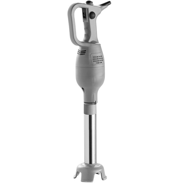 A grey and black Sirman Ciclone immersion blender.