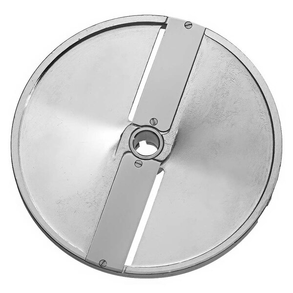 A Sirman 1/8" Slicing Disc, a circular metal disc with blades and a hole in the center.