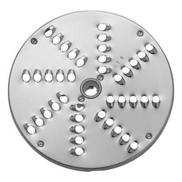 A Sirman 11/32" grating / shredding disc, a circular metal object with holes.