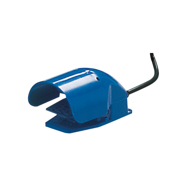 A blue plastic Sirman foot pedal with a black cord.