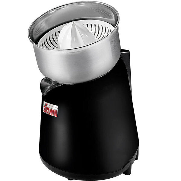 A black and silver Sirman Apollo Electric Citrus Juicer.