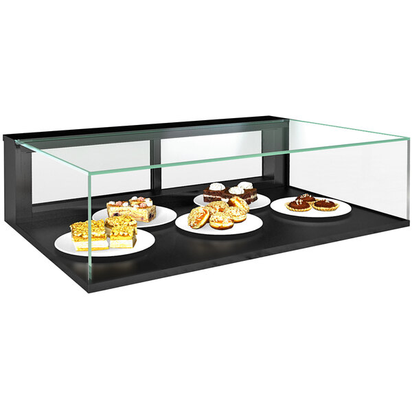 A Structural Concepts Reveal countertop bakery display case with plates of food inside.