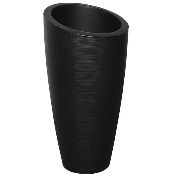 A black Mayne Modesto planter on a white background.