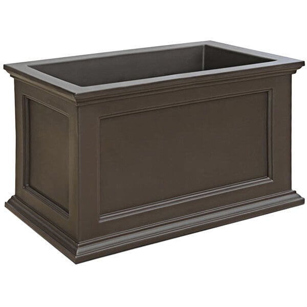 A large rectangular espresso Mayne Fairfield planter.