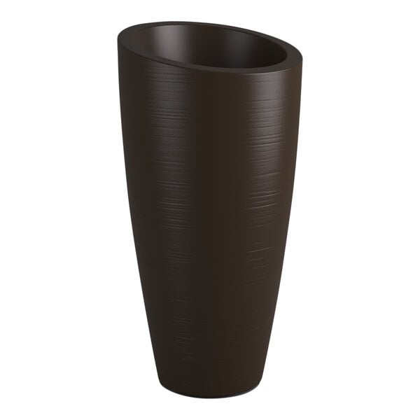 An espresso brown rectangular planter.