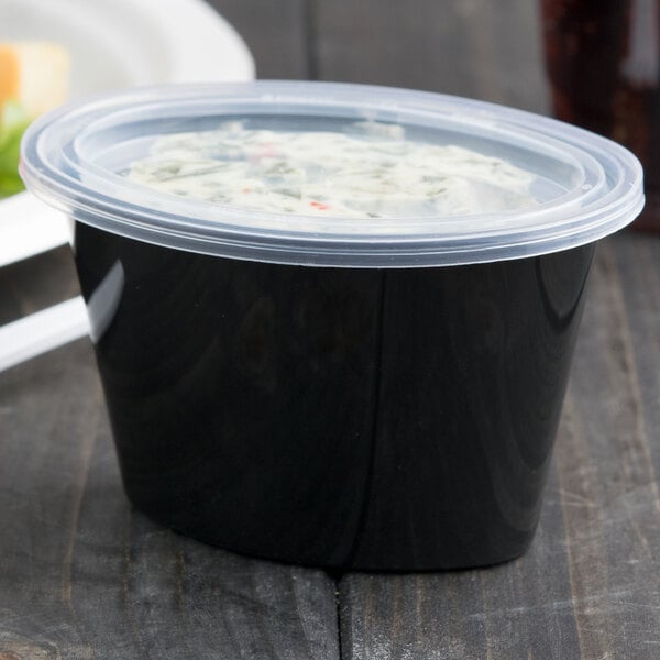 Newspring E504 ELLIPSO 4 oz. Oval Plastic Souffle / Portion Cup with Lid  500/Case - 500/Case