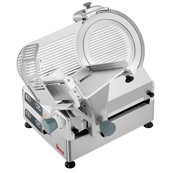 A Sirman Palladio 300 EVO automatic meat slicer with a circular blade.