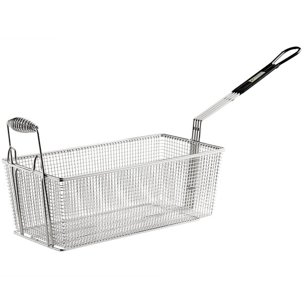 A Cecilware fryer basket with a handle.