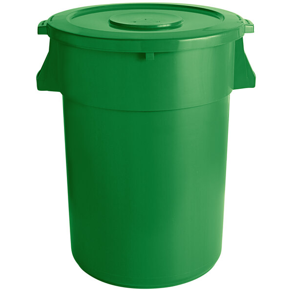 A green plastic container with a lid.