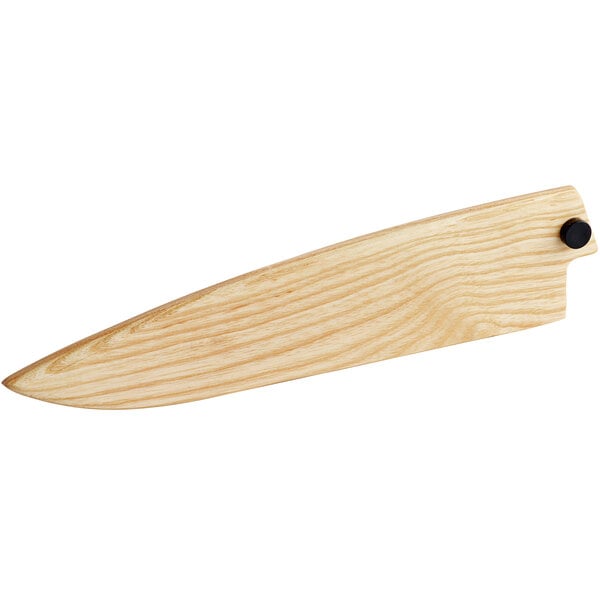 A Mercer Culinary Saya Ash Wood Cover for a knife blade.