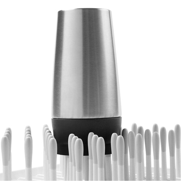 a close-up of a metal cup