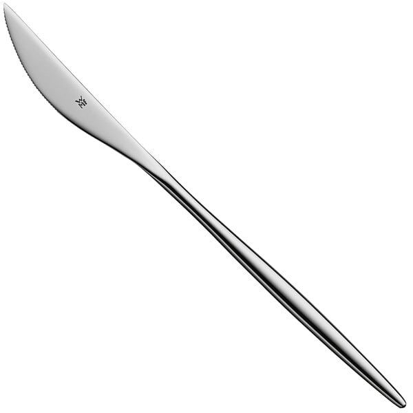 A WMF stainless steel table knife with a long silver handle.