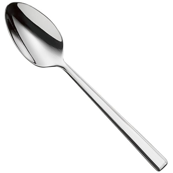 A WMF Edita stainless steel demitasse spoon with a silver handle.