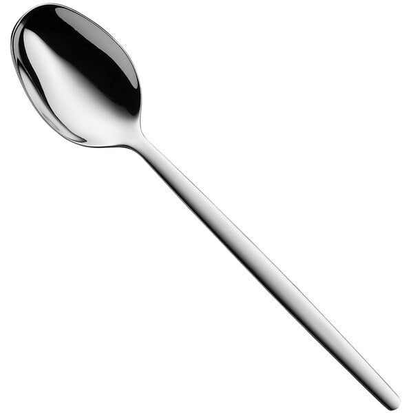 a silver spoon on a white background