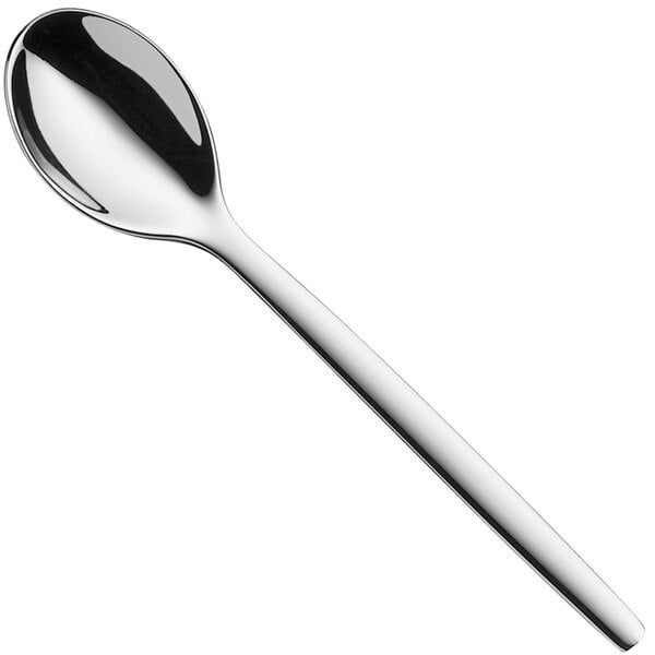 A WMF by BauscherHepp Elea stainless steel demitasse spoon with a long handle.