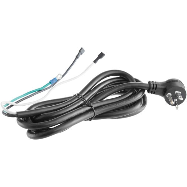 A close-up of a black ServIt power cord with Nema 5-20P plug.