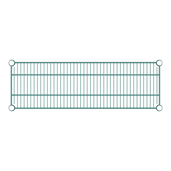 A green Regency wire shelf with circles on top.