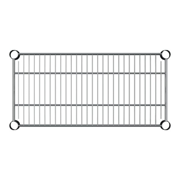 A Regency chrome wire shelf with circles on top.