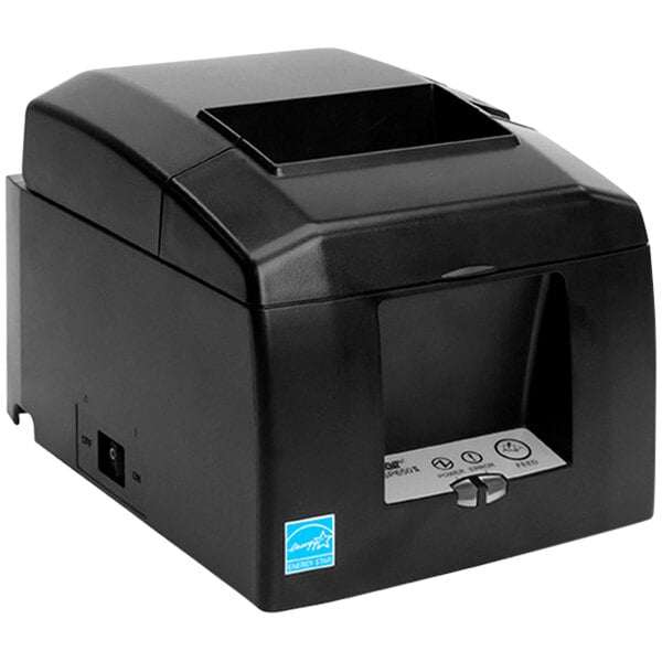 A black Star Thermal Receipt Printer on a counter.