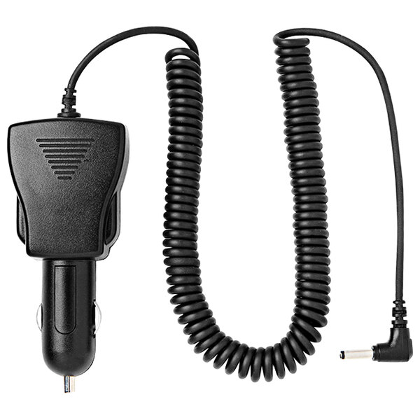 A black Star Automotive 24V Power Adapter coiled car charger cord.