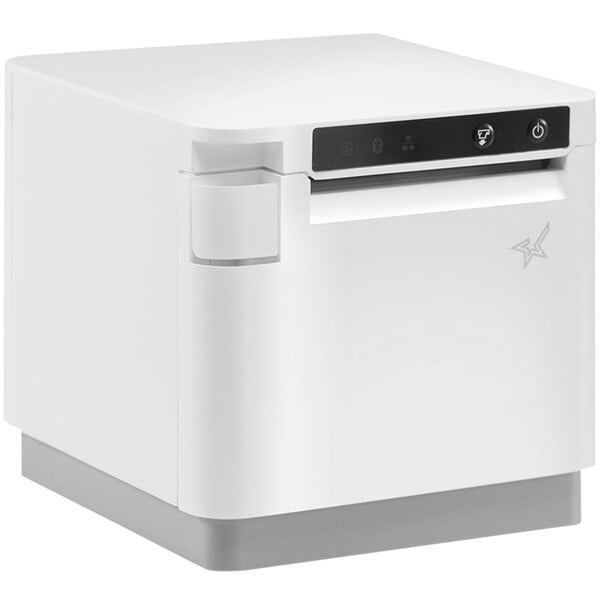 A white Star mC-Print3 receipt printer with black buttons on top.