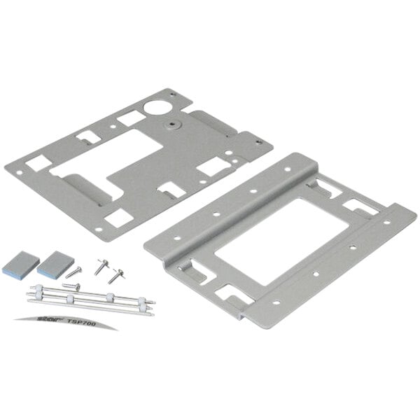 A close-up of a Star wall mount bracket for TSP800 printers with screws.