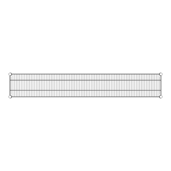 A Regency black metal wire shelf with a white background.