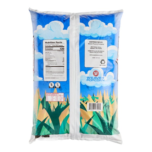 A large 50 lb. bag of Pop Weaver Large Butterfly Popcorn Kernels.