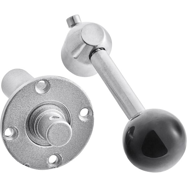 A close-up of a black and silver metal speed control handle for a Galaxy GMIX30 mixer.