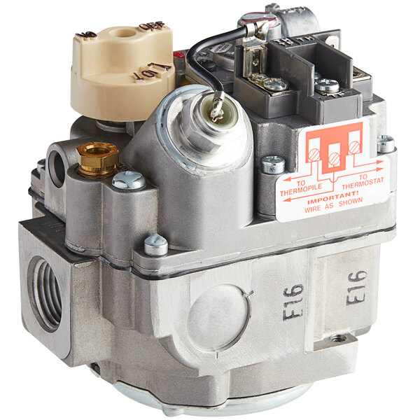 An Avantco liquid propane gas valve with wires and a white label.