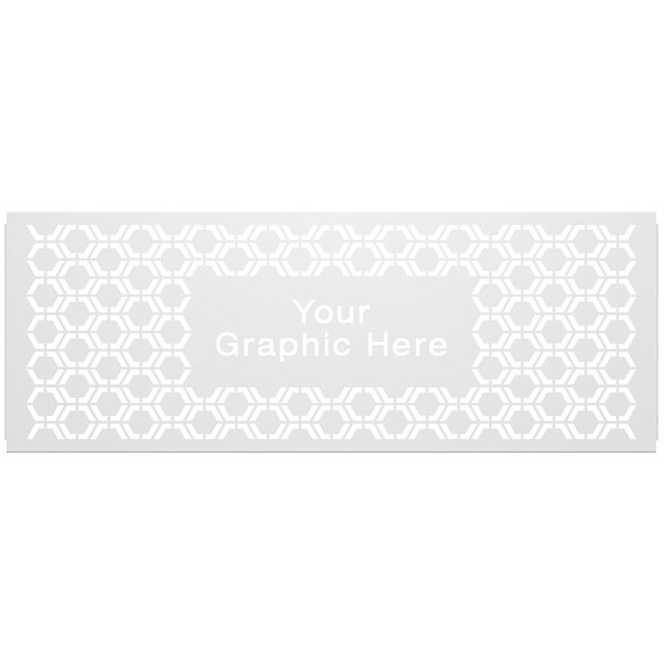 A white hexagonal panel with a grey pattern on it.