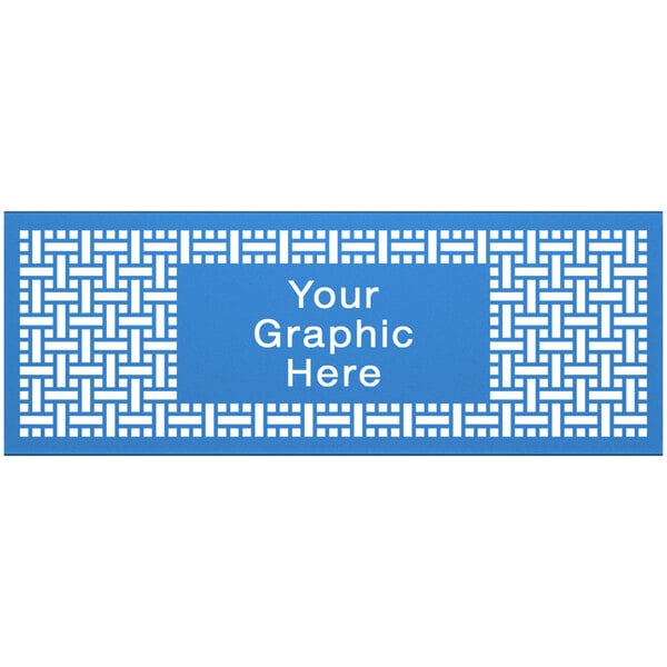 A sky blue SelectSpace partition panel with a square weave pattern.