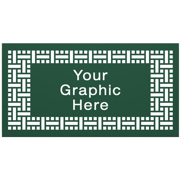 A forest green square panel with a white square weave pattern.