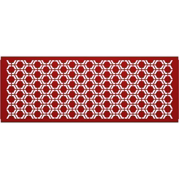 A red SelectSpace hexagonal pattern partition panel with white hexagons.