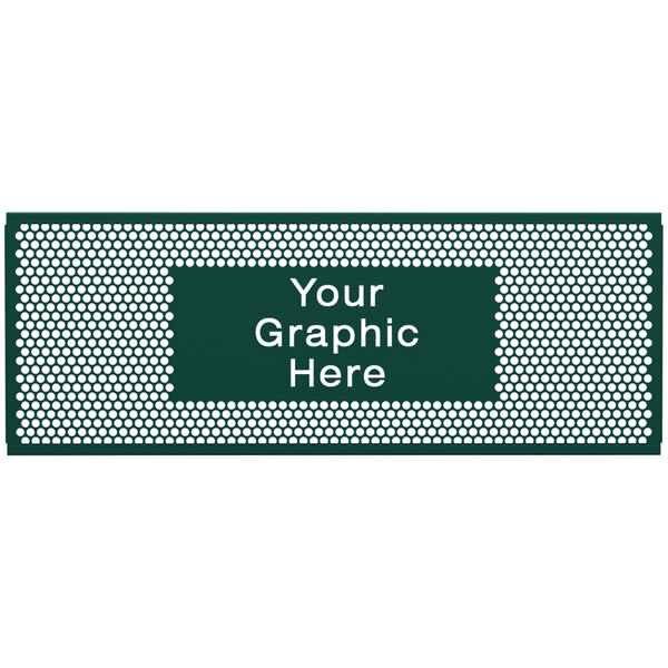 A white grid with a green circle pattern and white text.