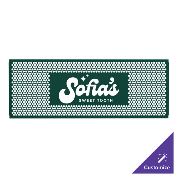 A green rectangular panel with a white circle pattern.