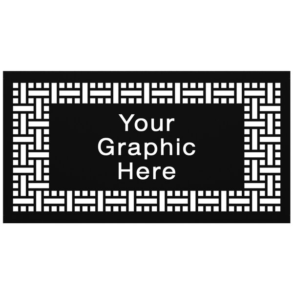 A black stock panel with a white rectangular sign reading "Your Graphic Here"