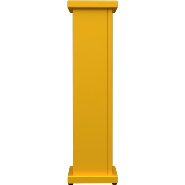 a yellow background with a white border