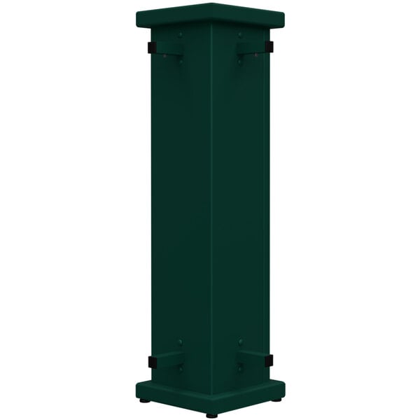 A forest green rectangular planter with square top cut-out.
