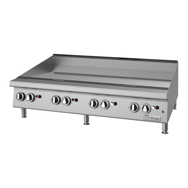 U.S Range UTGG48-GT48M 48" Natural Gas Chrome Plated Countertop Griddle with Thermostatic Controls - 112,000 BTU